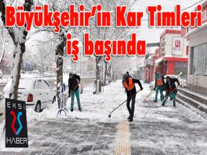 Büyükşehirin Kar Timleri iş başında