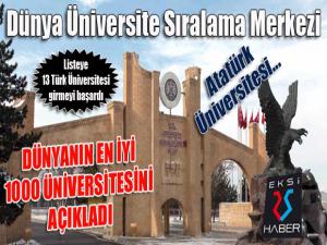 Dünyanın en iyi 1000 üniversitesi arasında 13 Türk üniversitesi