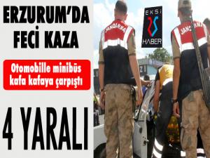 Erzurum'da feci kaza: 4 yaralı...