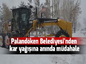 Palandöken Belediyesi'nden kar yağışına anında müdahale