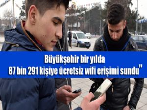 Büyükşehir bir yılda 87 bin 291 kişiye ücretsiz wifi erişimi sundu