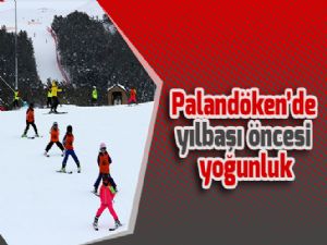 Palandöken'de yılbaşı öncesi yoğunluk