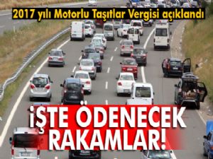 2017 yılı Motorlu Taşıtlar Vergisi açıklandı