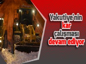 Yakutiye'nin kar çalışması devam ediyor