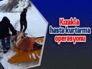 Kızakla hasta kurtarma operasyonu