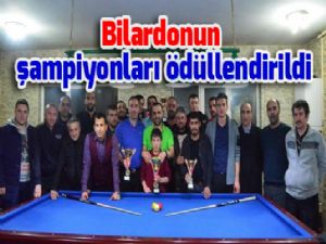 Bilardonun şampiyonları ödüllendirildi