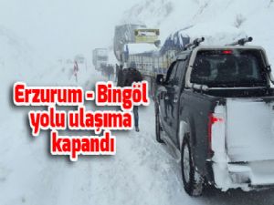 Erzurum - Bingöl yolu ulaşıma kapandı