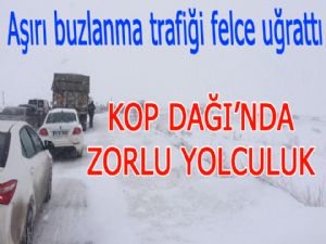 Kop Dağı'nda buzlanma ulaşımda aksaklıklara yol açıyor