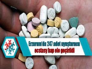 Erzurum'da 247 adet uyuşturucu ecstasy hap ele geçirildi