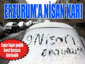 Erzurum'a Nisan karı..