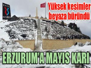 Erzurum'a mayıs karı