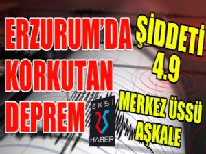 Erzurum'da 4.9 büyüklüğünde deprem