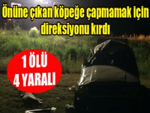 Aşkale'de trafik kazası: 1 ölü, 4 yaralı