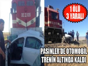 Otomobil trenin altında kaldı: 1 ölü 3 yaralı