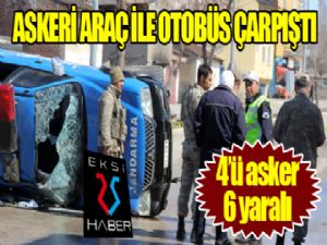 Erzurum'da askeri araç ile otobüs çarpıştı: 6 yaralı...