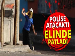 Polise atmak için hazırladığı EYP elinde patladı