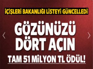 İçişleri Bakanlığı listeyi güncelledi... Tam 51 milyon TL...