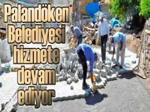 Palandöken Belediyesi 25 köyde sokakları kilit taşı ile nakış nakış işledi