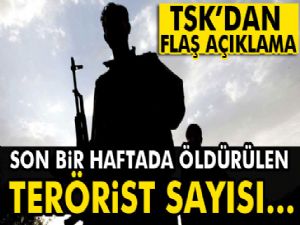 Son bir haftada öldürülen terörist sayısı...