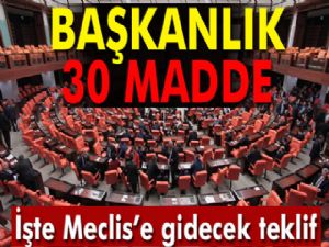 Başkanlık 30 madde. İşte Meclis'e gidecek teklif