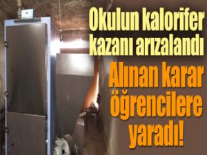 Kalorifer kazanı arızalanan okulda eğitime 2 gün ara verildi