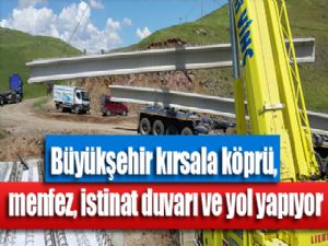 Büyükşehir kırsala köprü, menfez, istinat duvarı ve yol yapıyor