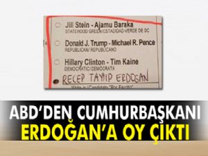 ABD'deki seçimden Cumhurbaşkanı Erdoğan'a oy çıktı