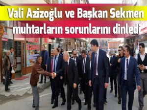 Vali Azizoğlu ve Başkan Sekmen muhtarların sorunlarını dinledi