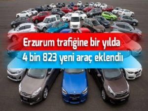 Erzurum trafiğine bir yılda 4 bin 823 yeni araç eklendi