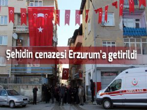 Şehidin cenazesi Erzurum'a getirildi