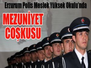 Erzurum'da polislerin mezuniyet coşkusu