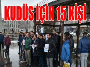 TÜGVA'nın Kudüs açıklamasına 15 kişi katıldı!