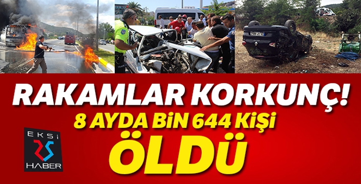 8 ayda yollarda 271 bin trafik kazası yaşandı, bin 644 kişi öldü