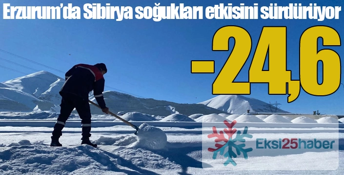 Erzurum -24,6 ile buz kesti