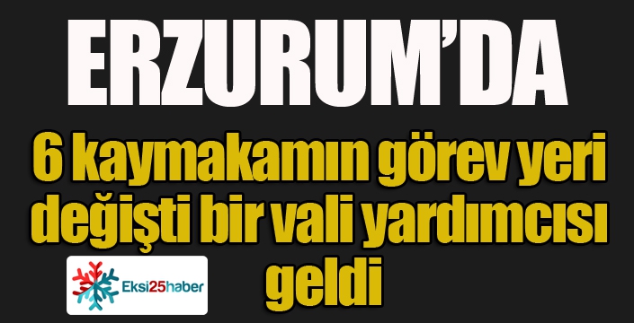 Erzurum’da 6 kaymakamın görev yeri değişti, bir vali yardımcısı geldi