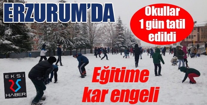 Erzurum'da eğitime kar engeli...