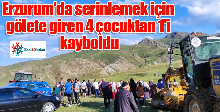 Erzurum'da serinlemek için gölete giren 4 çocuktan 1'i kayboldu