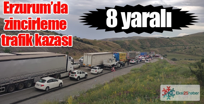 Erzurum’da zincirleme trafik kazası: 8 yaralı