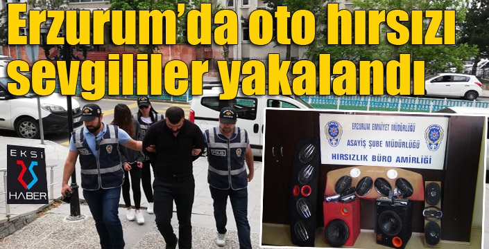 Oto hırsızı sevgililer yakalandı...