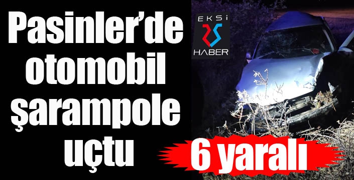 Pasinler’de otomobil şarampole uçtu: 6 yaralı