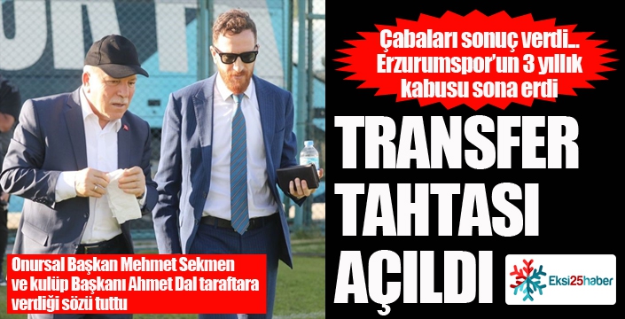 Son dakika.... Erzurumspor'un transfer tahtası açıldı...