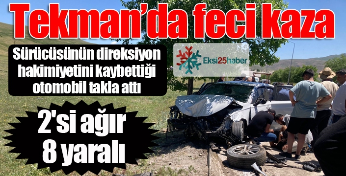 Tekman’da feci kaza: 2'si ağır 8 yaralı