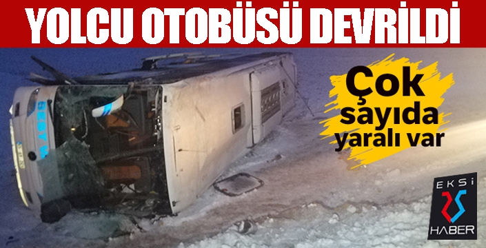 Yolcu otobüsü devrildi: 23 kişi yaralandı