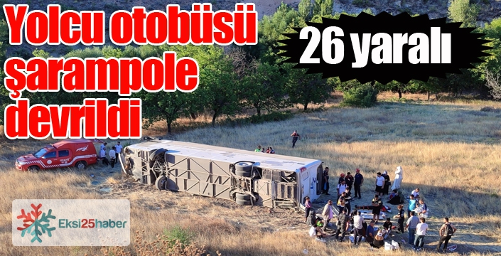 Yolcu otobüsü şarampole uçtu: 22 yaralı